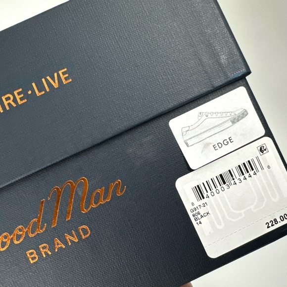 Good Man Brand® Sz 14 Men's Edge Sneaker Italian Leather in Black - $228 - Picture 5 of 5